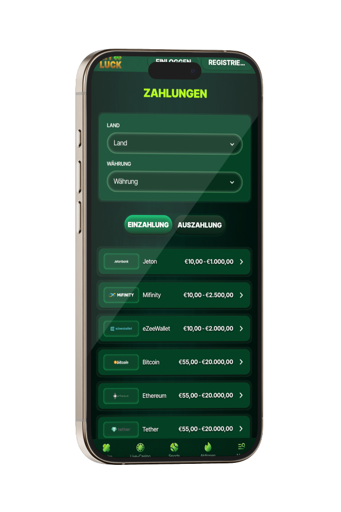 MyLuck Casino DE Zahlungsmethoden